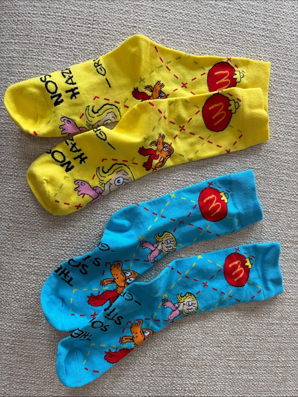 McDonald's Grinch Socks - Yellow & Blue